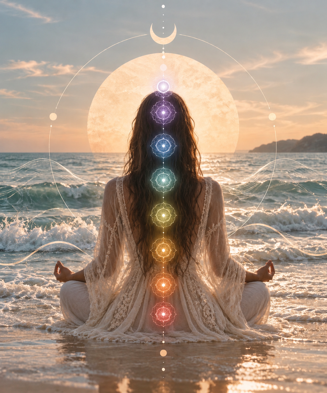 Crystal sphere and quartz in a serene sunlit setting